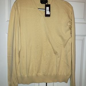 NWT Black Brown 1826 V-Neck Sweater Size XL